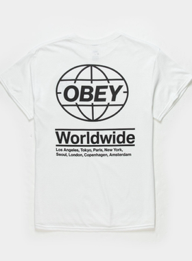 obey服从男子T恤短袖吸汗透气打底夏季时尚简约宽松纯棉舒适户外