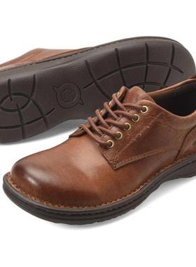Born/博仁男休闲皮鞋复古系带圆头HUTCHINS III真皮商务热销19216