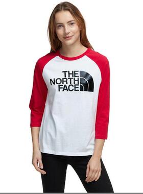 THE NORTH FACE/北面女T恤七分袖拼色夏季舒适正品B13810