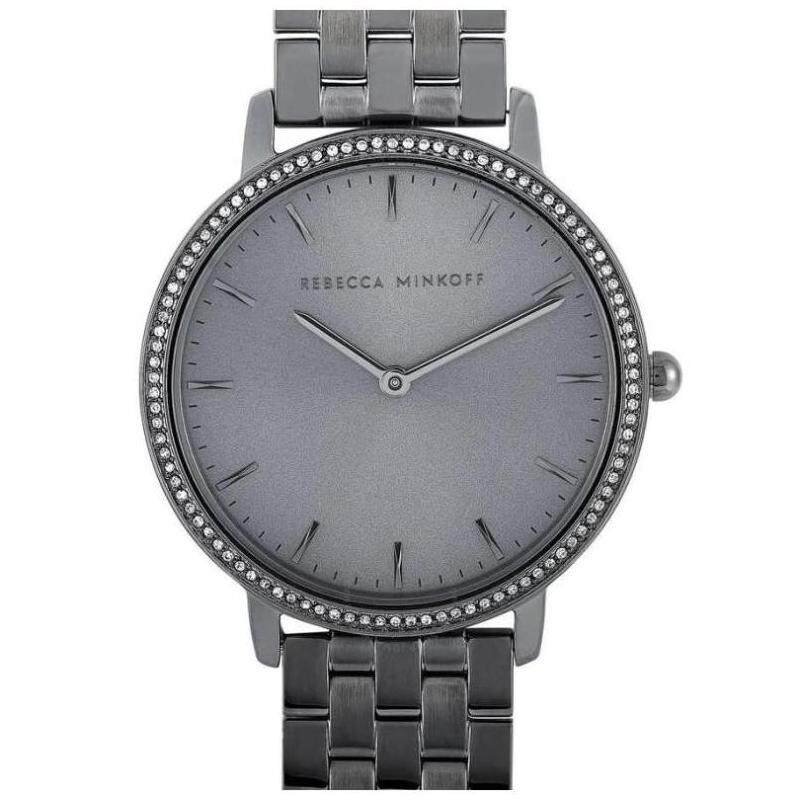 rebecca minkoff女士手表石英晶灰色表盘腕表礼物通勤正品2200350