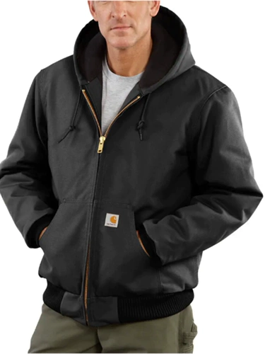 carhartt Мужская демисезонная удерживающая тепло ветрозащитная куртка с капюшоном, J140
