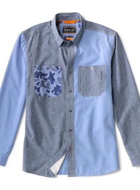 ORVIS男衬衫方领长袖牛仔春夏时尚亲肤户外舒适透气棉质简约3HKS