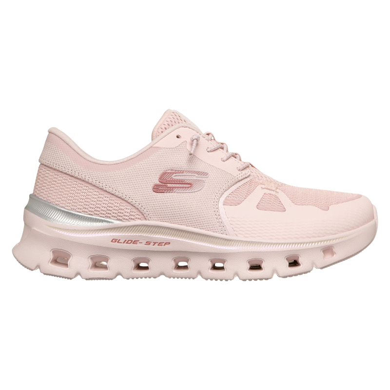 Skechers斯凯奇女鞋运动鞋免提一脚蹬弹力鞋带网眼透气玫瑰粉夏季
