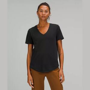 lululemon露露乐檬女T恤短袖基础款V领柔软四面弹夏季弹性8351148