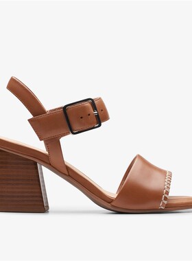 clarks其乐女鞋凉鞋高跟鞋露趾Siara65方跟一字扣时尚夏26176343