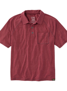 L.L.BEAN宾恩男士短袖Polo 衫系扣休闲新款运动修身版型TA514258