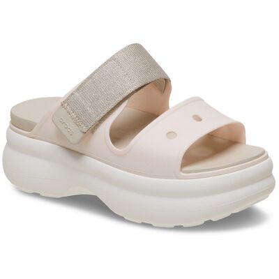 Crocs卡骆驰拖鞋女鞋一字拖厚底6cm高松糕底夏季轻便防滑休闲凉拖