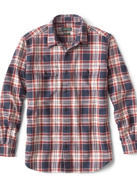 ORVIS男士衬衫方领长袖格子程序员春夏时尚亲肤户外舒适透气3GL4