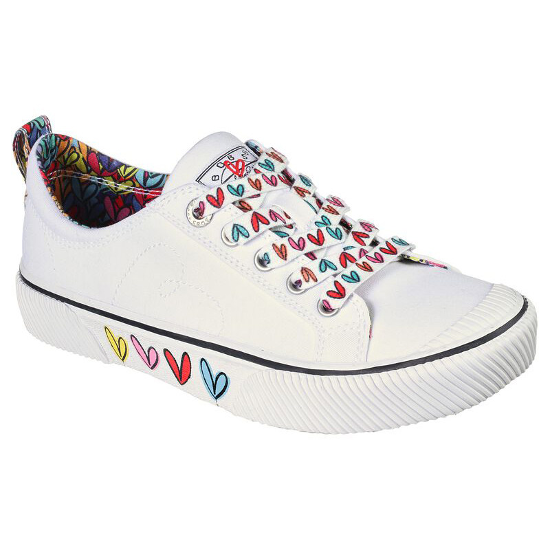 Skechers/斯凯奇女鞋小白鞋单鞋爱心印花联名款春夏正品113615-JX