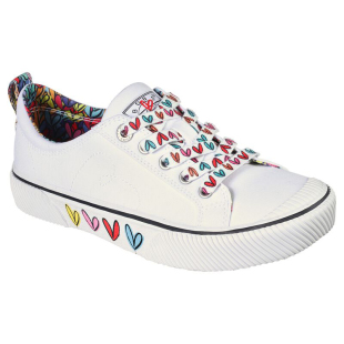 Skechers/斯凯奇女鞋小白鞋单鞋爱心印花联名款春夏正品113615-JX