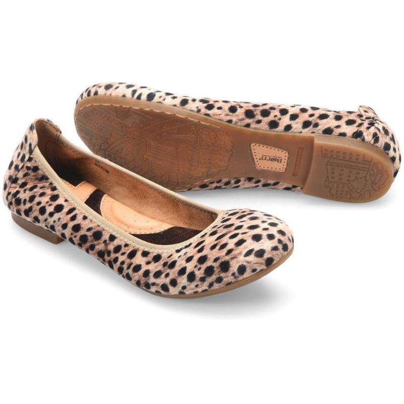 born/博仁女单鞋瓢鞋圆头浅口时尚豹纹平底鞋julianne正品9582
