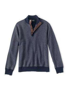 Orvis男上衣薄款卫衣半系扣立领保暖内搭外穿舒适秋冬送爸爸休闲