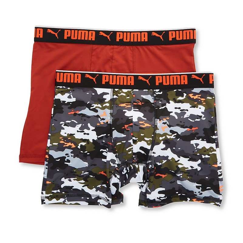 Puma/彪马男短裤运动休闲平角内裤2条装印花吸汗透气四季款正品
