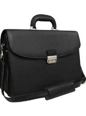 Amerileather男士公文包单肩包斜跨皮质休闲翻盖商务通勤纯色版