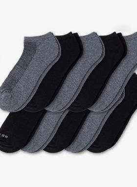 U.S. Polo Association男袜10双春夏船袜运动透气黑灰健身正品JX