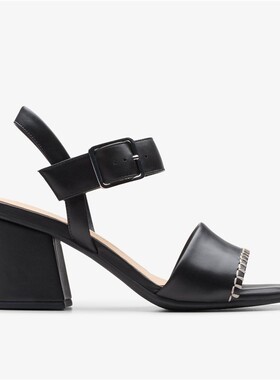 clarks其乐女鞋凉鞋高跟鞋露趾Siara65方跟一字扣时尚夏26176341