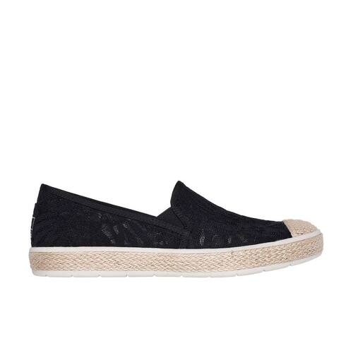 Skechers/斯凯奇女休闲鞋一脚蹬BOBS春夏帆布鞋平底针织镂空透气