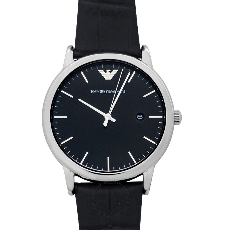 armani阿玛尼手表男士简约超薄黑武士皮带石英男表防水ar2500