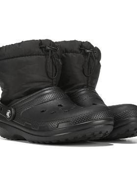 Crocs女靴高筒靴洞洞鞋防滑厚底加绒保暖柔软舒适百搭正品74209