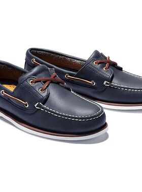 Timberland添柏岚男鞋皮鞋休闲鞋2扣眼帆船鞋乐福鞋套脚美国直邮