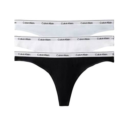 calvin klein内裤CK女内衣3条性感丁字裤安全裤棉混纺柔软透气