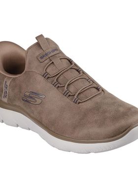 Skechers斯凯奇男鞋一脚蹬运动休闲鞋纯素皮轻便减震春秋232940