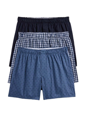 盖璞GAP男士阿波罗裤3条男士内裤短裤大裤衩纯棉透气家居短裤绵绸