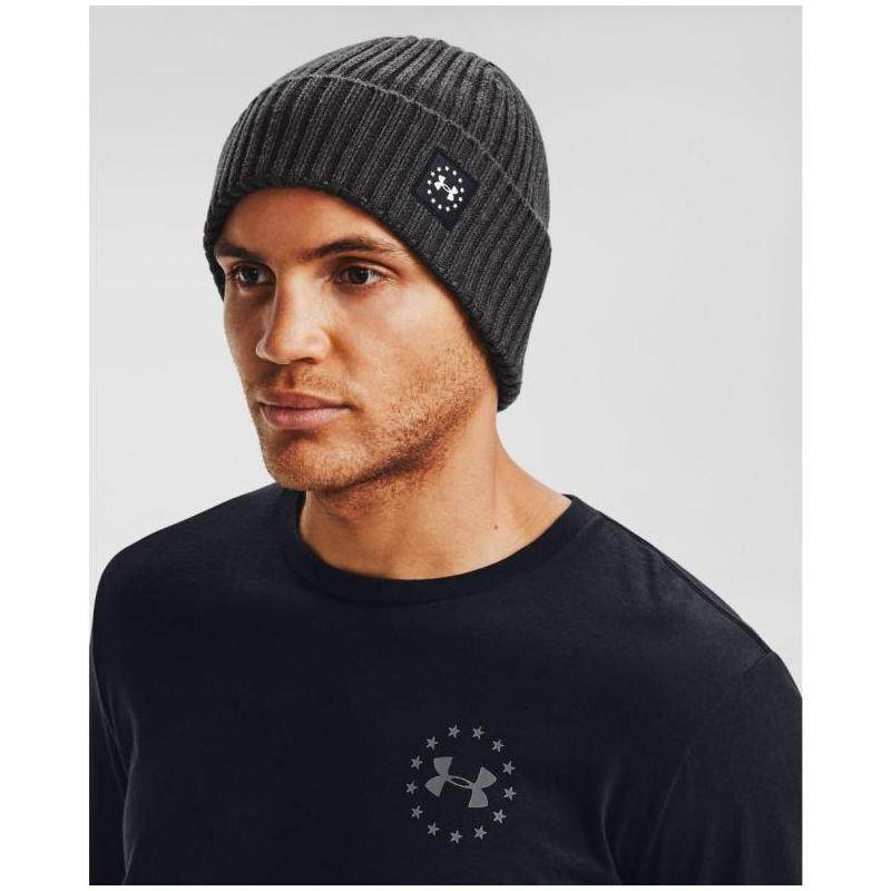 安德玛under armour男帽子绒线帽圆帽罗纹冬季正品19451228051