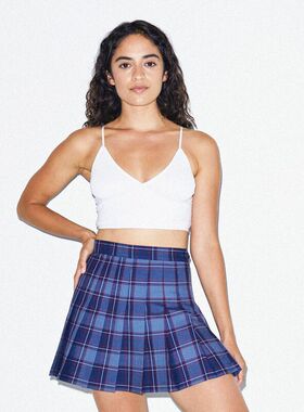 American Apparel aa女裙百褶裙网球短裙半身学院风制服格纹301w