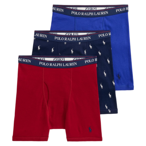 POLO RALPH LAUREN拉夫劳伦男士内裤3条装纯棉四角内裤平角裤防臭