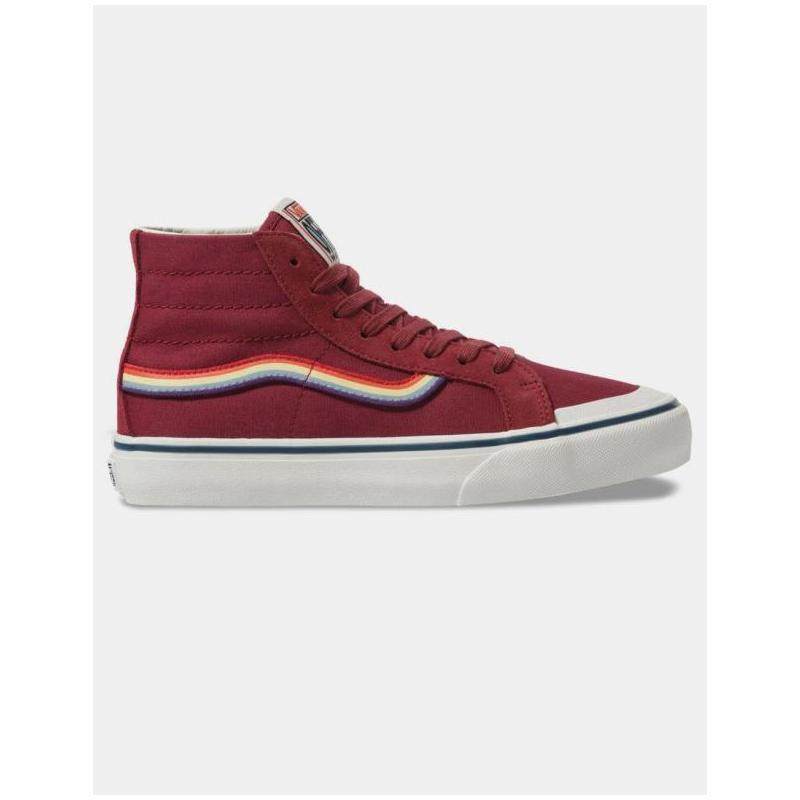 vans/范斯女帆布鞋高帮系带拼色防滑舒适休闲正品350450