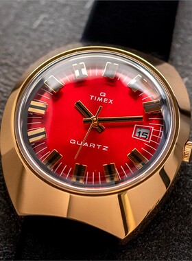 Timex/天美时男士腕表Q系列手表39mm石英表皮革表带男表TW2V25400