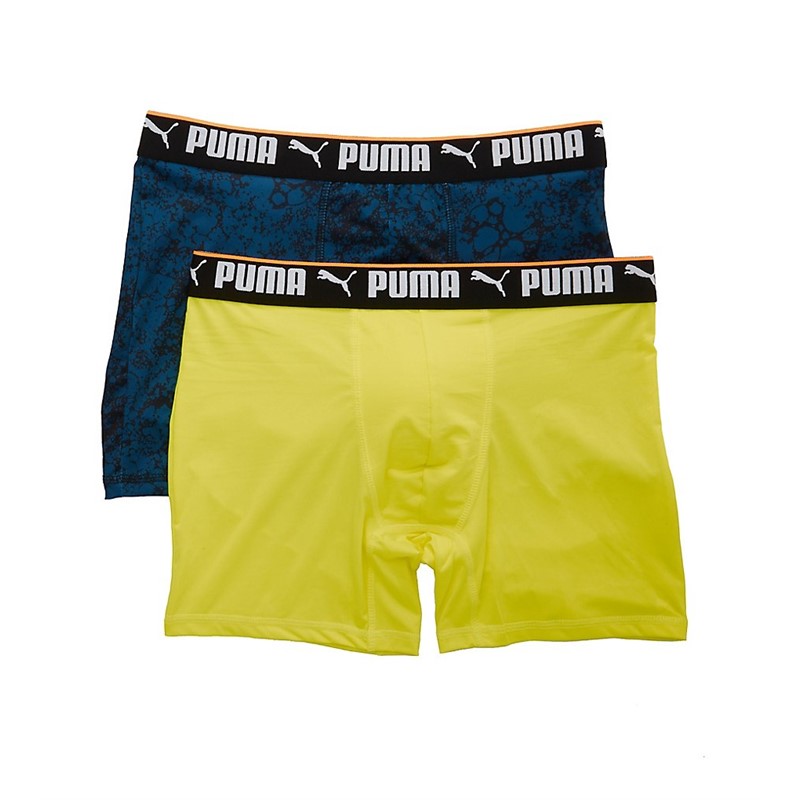 Puma/彪马男短裤运动休闲平角内裤2条装吸汗透气纯色四季款正品