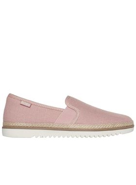 斯凯奇/Skechers女鞋帆布鞋一脚蹬平底鞋亚麻BOBS中口休闲114020