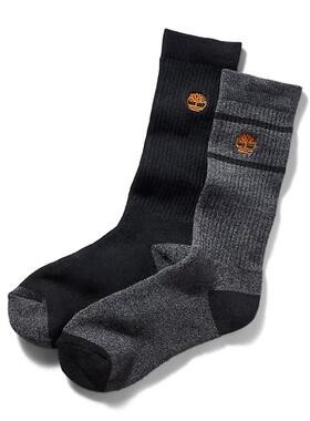 TIMBERLAND/添柏岚男袜子2双冬季中筒袜靴袜logo坑条正品368112