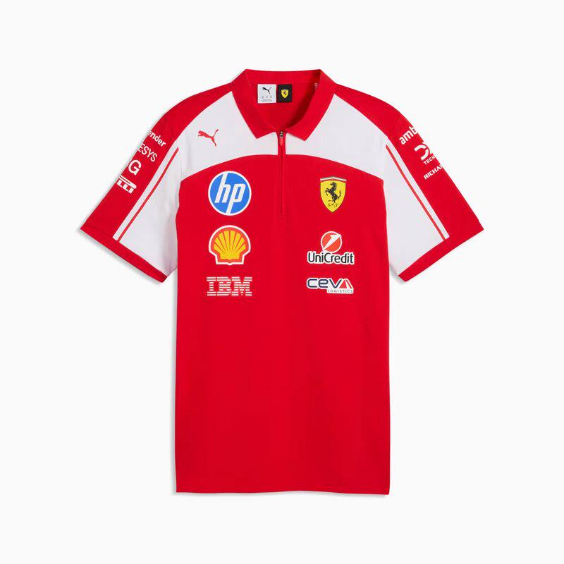 Ferrari/法拉利男士复刻版Polo 衫T恤PUMA联名款赛车服棉运动短袖