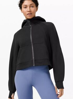 lululemon Scuba女士外套拉链连帽衫运动装户外健身宽松款LW3ESQS