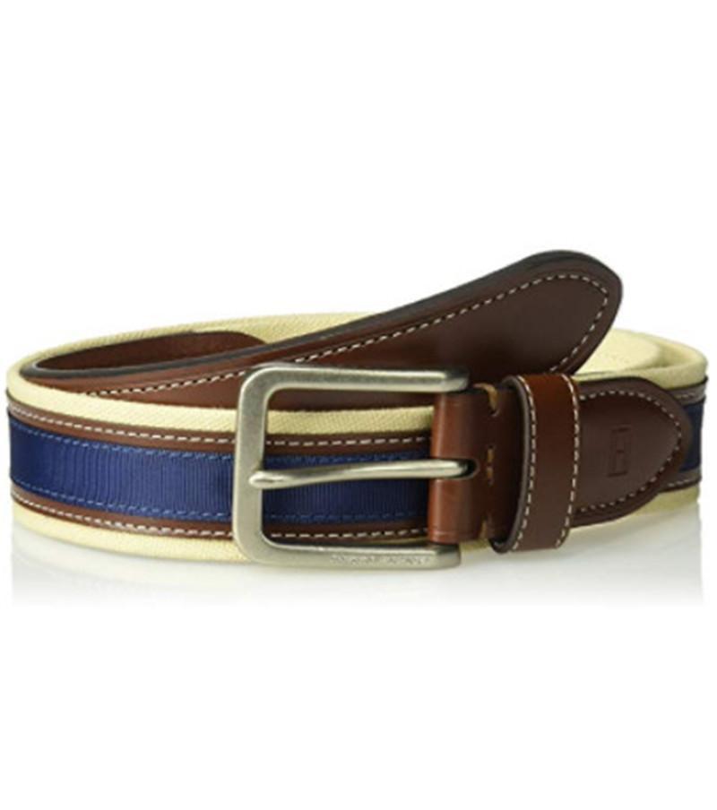 汤米拼接帆布休闲正品直邮腰带