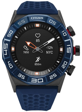 Citizen/西铁城男士腕表CZ智能混合HR蓝色表带智能手表44mm132733