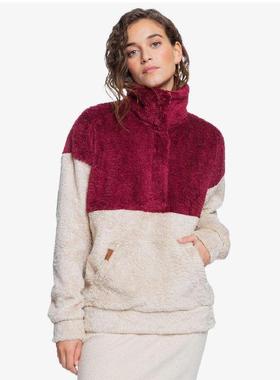 ROXY女棉衣棉服保暖轻便时尚百搭气质简约羊羔绒套头ERJPF03083