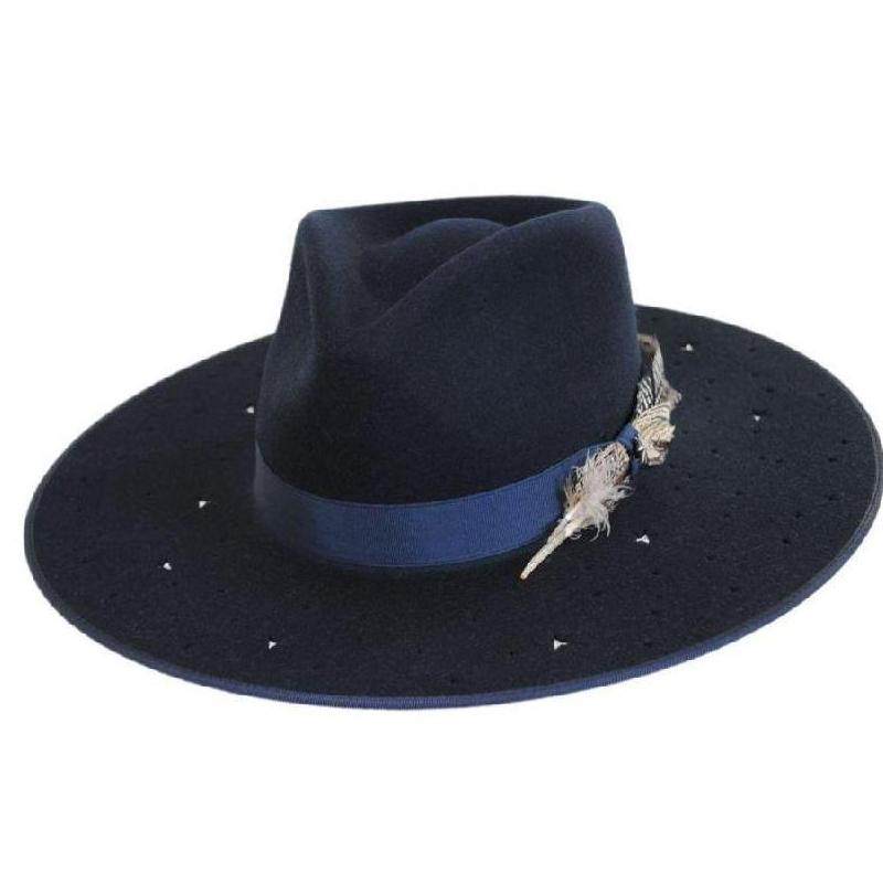 stetson女帽子软呢帽羊毛防汗吸汗透气金属孔眼皮革正品130721