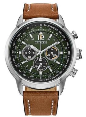 Citizen/西铁城男士手表计时绿色表盘腕表礼物通勤正品CA4477-08X