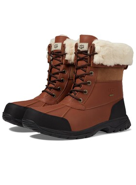 UGG棉鞋男鞋雪地靴中筒系带户外防寒靴防水防风羊羔绒耐寒零下20C