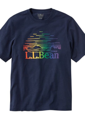 L.L. Bean男装短袖T恤纯棉圆领印花休闲夏季经典正品TA506403