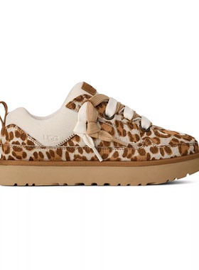 UGG女鞋运动鞋Lo Lowmel豹纹小牛皮休闲鞋轻便春秋季单鞋美国直邮