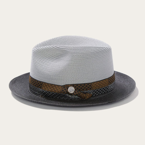 stetson美国手工编织草帽帽遮阳帽牛皮吸汗带 透气清爽防晒沙滩帽