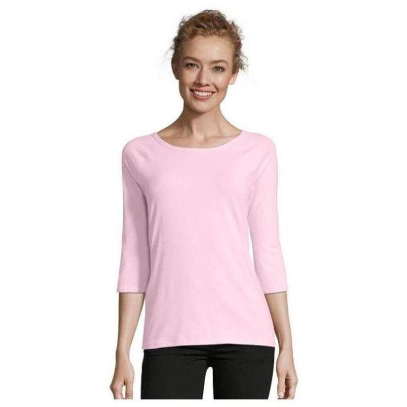 hanes/恒适女t恤四分袖圆领套头纯色百搭减龄时尚透气正品4148824