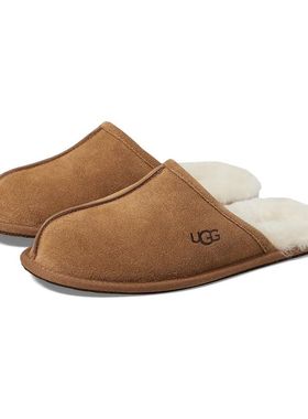 UGG男拖鞋一脚蹬Scuff棉拖羊毛内里防寒家居鞋棉拖鞋羊皮鞋垫冬季