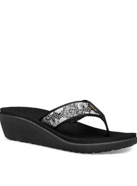 Teva/太哇女人字拖鞋高跟坡跟印花布面透气防水休闲正品472459