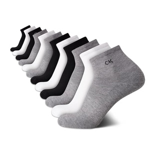 CK袜子男袜Calvin Klein运动袜星期中筒袜12双透气吸汗情人节礼物